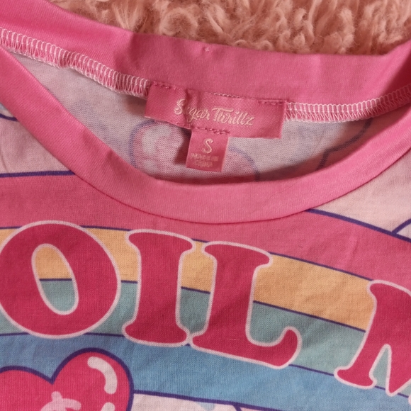 Nwot Dolls Kill Spoil Me kawaii barbiecore princess fitted top! Cute graphic top - Picture 3 of 4